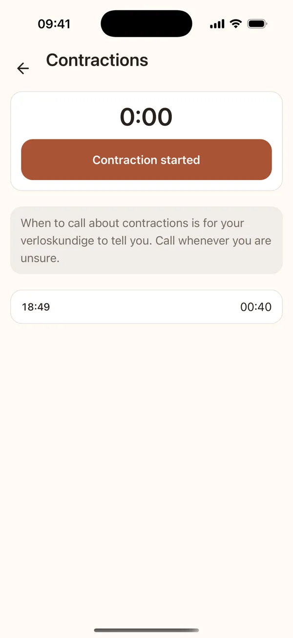 The contraction timer, the kick counter, weight and blood pressure, and the hospital bag